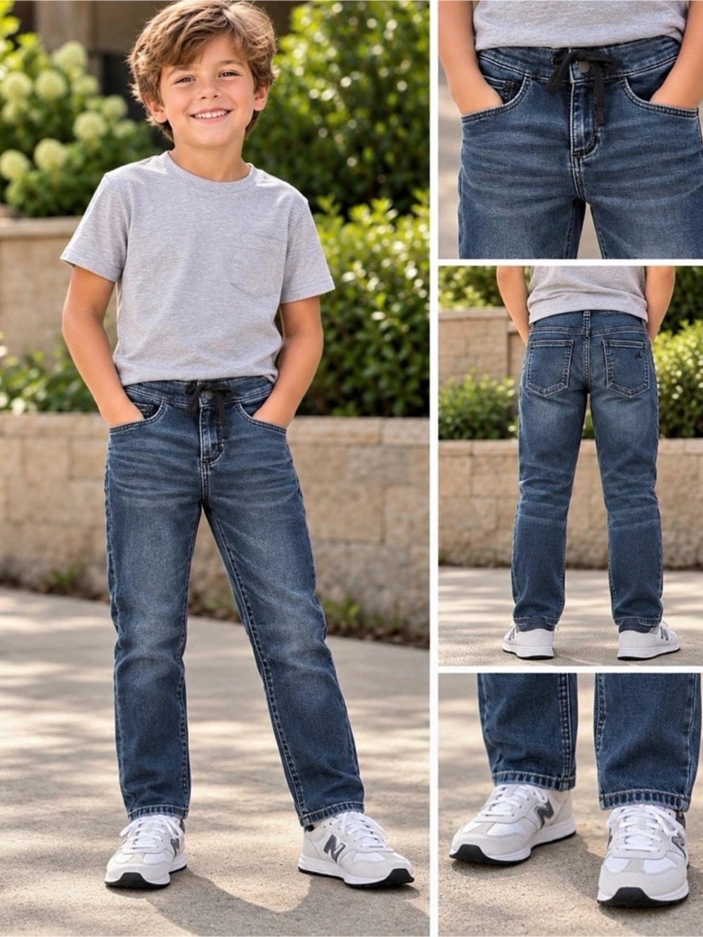 DL1961 Brady Slim Knit Denim Jeans Boys 7 Blue